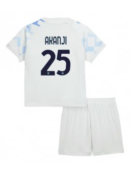 Inter Milan Manuel Akanji #25 Replika Borta Kläder Barn 2025-26 Kortärmad (+ byxor)